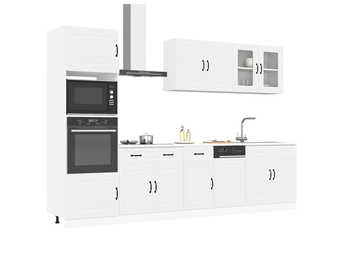 Vidaxl 7 Peças Armário De Cozinha Conjunto Kalmar Branco