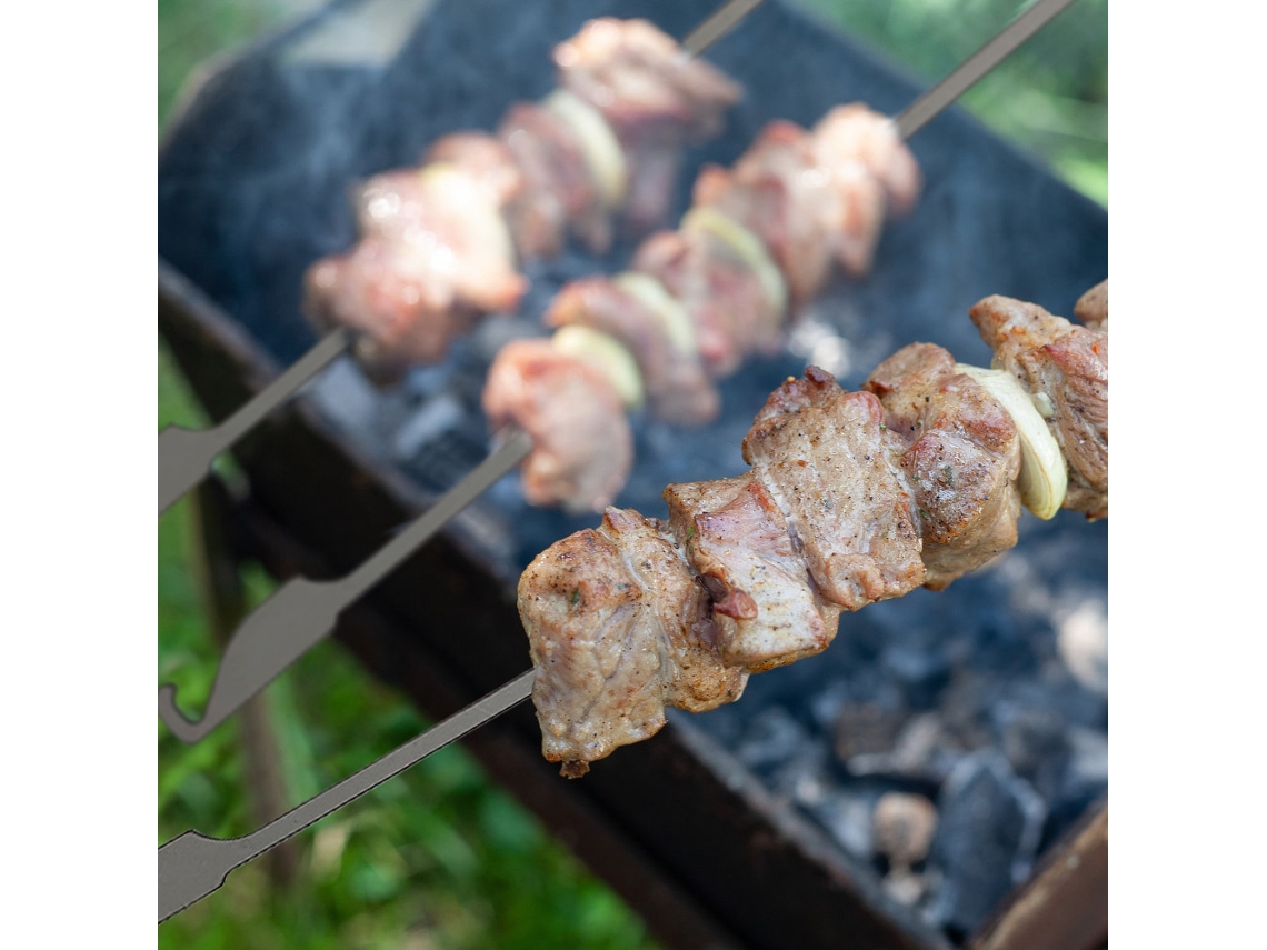 Espetos de Churrasco Planos de Titânio 10un