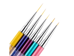 Conjunto de 5 Canetas Puxa-Linha para Unhas Conjunto de 5 Canetas com Pincéis