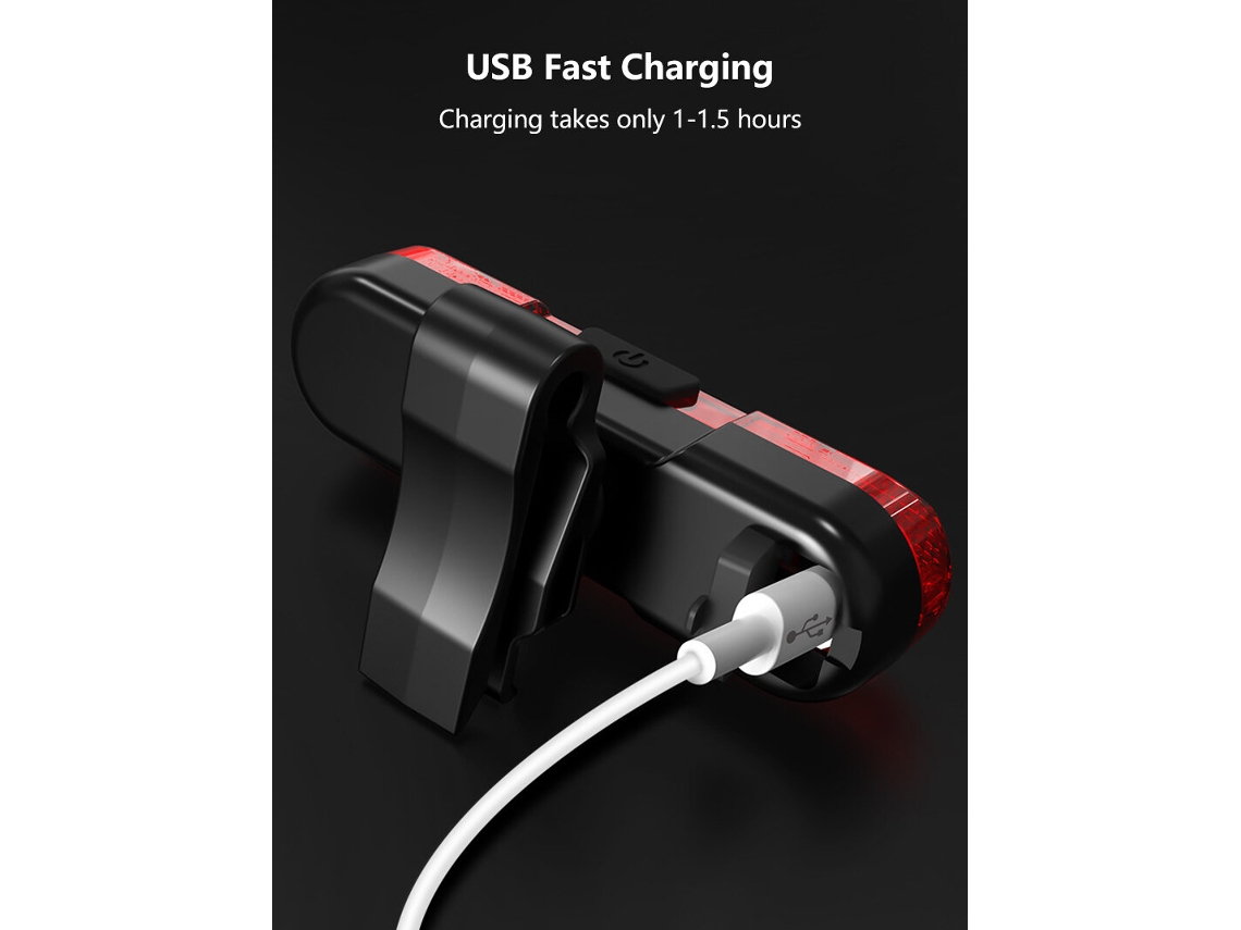 Luz Traseira De Bicicleta Recarregável Usb Branca Nº 1 Led Cob Para Mtb Luz De Segurança E Sinalização Para Ciclismo Acessórios Para Bicicleta