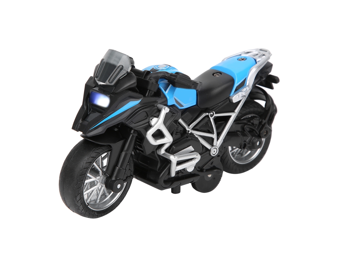 Mali modelo de Motocicleta 1:14 Liga com Luz e Música, Brinquedo de Tração Retrátil para Crianças