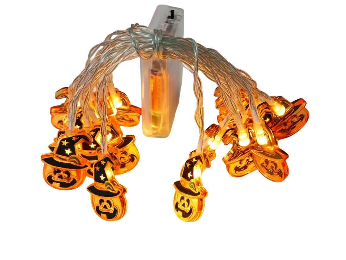 Laxiscreed Fitas De Luz De Halloween Com Estilo De Bruxa E Abóboras, 6m, 40 Leds E Efeito Pisca