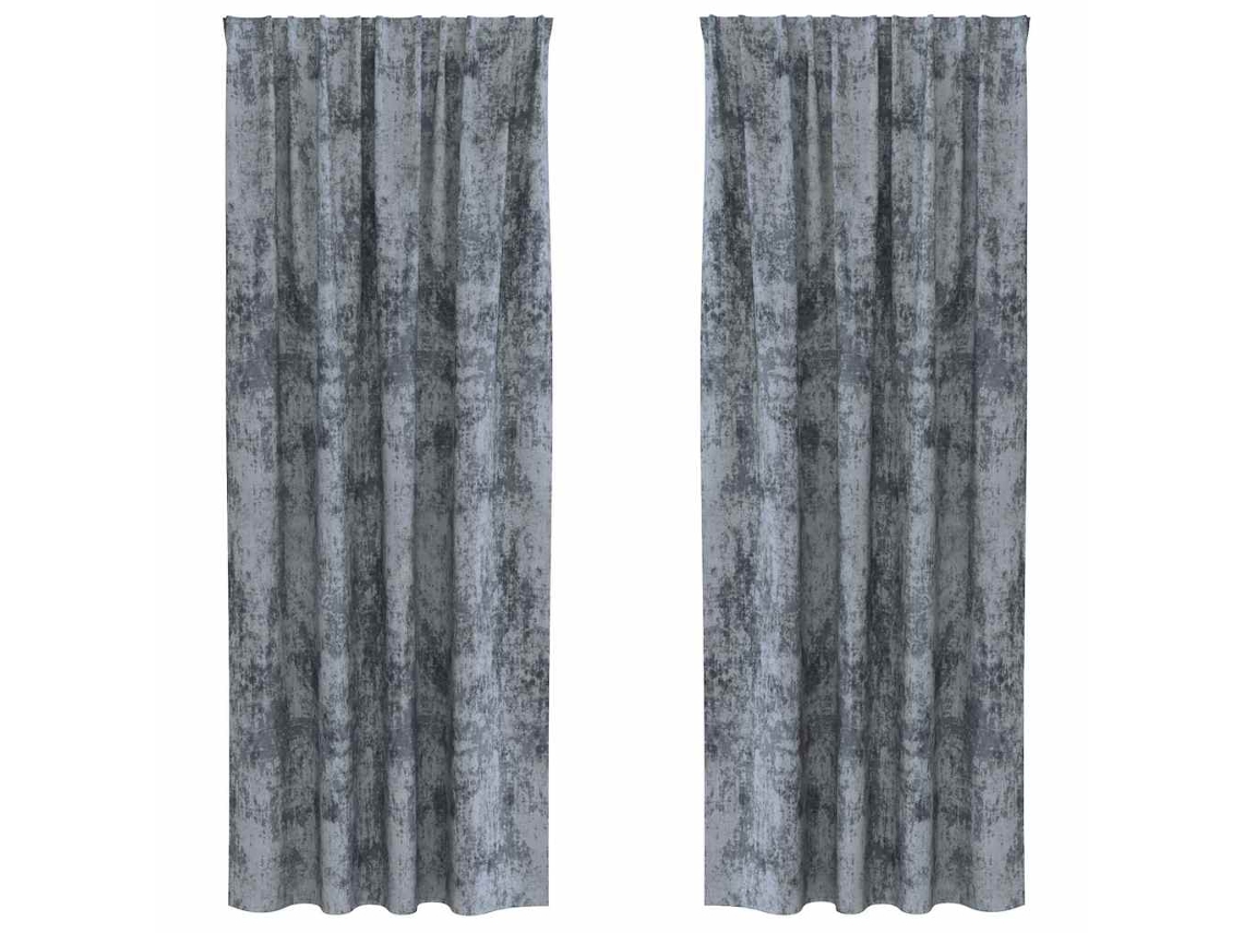 Maison Exclusive - Cortinas De Veludo 2 Unid. Cinza Prata 225 X 140 Cm Veludo