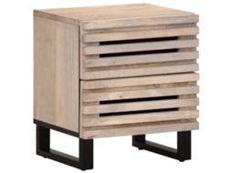 Maison Exclusive - Mesas De Cabeceira 2 Pcs 40x34x46cm Mangueira Branqueada Maciça