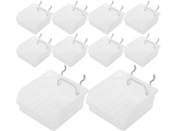 Bestyash Conjunto De 10-organizadores Painel Perfurado Com Ganchos Metálicos, Recipientes De Plástico Transparente