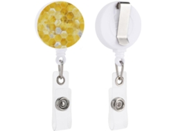 Porta Crachás Retrátil Com Chaveiro Mosquetão e Argola, Identificação Porta Crachás, Porta Crachás