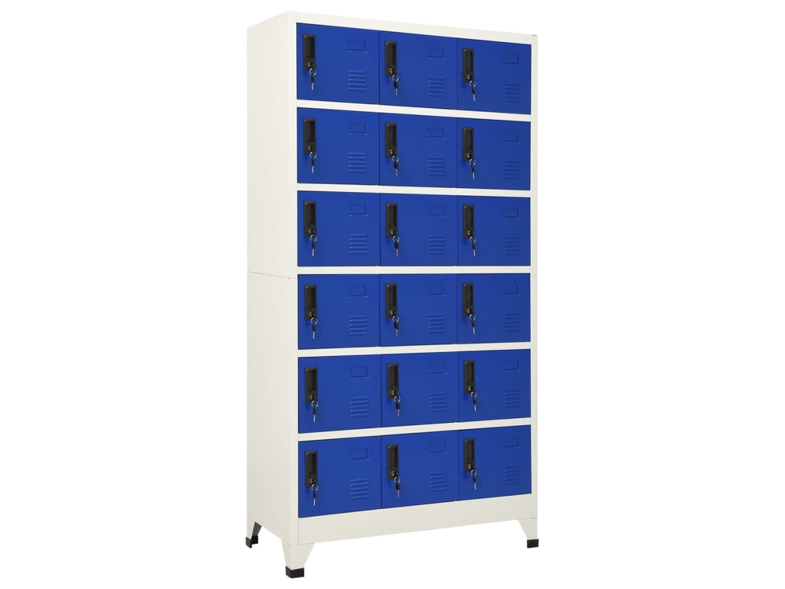 Vidaxl Cacifo 90x40x180 Cm Aço Cinzento E Azul