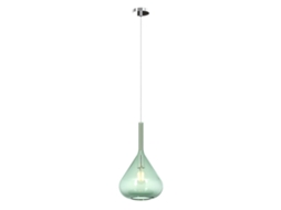 Luminária Pendente Moderna Kona 1 Luz Em Vidro Verde Encaixe E27 Ajustável Até 250cm D.20 Top Light