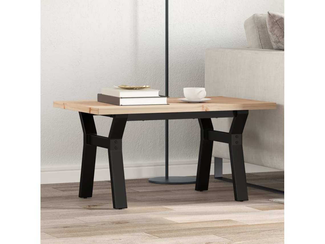 Vidaxl Mesa De Centro Estrutura Em Y 80x50x40,5 Cm Pinho/aço