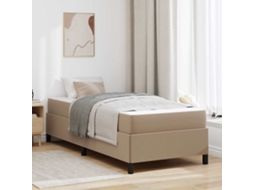 Vidaxl Estrutura Da Cama Com Colchão Cappuccino 90 X 200 Cm Tecido