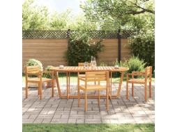 Vidaxl Mesa De Jantar Oval Para Jardim, 200x90x75 Cm, Madeira Maciça De Acácia