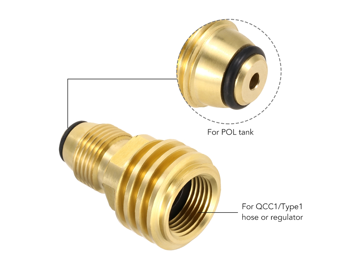 Adaptador de Botijão de Propano Qcc1/pol Latão Sólido