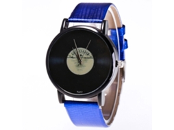 Relógio de Pulso Analógico de Quartzo para Casais com Pulseira de Couro Pu Moderno (azul)