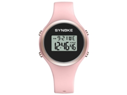 Relógio Digital Infantil Esportivo Synoke 9108 Rosa Resistente À Água com Luz e Pulseira Pu