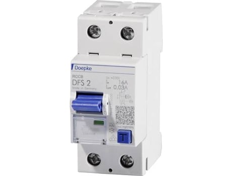 Interruptor de proteção Fi 40a Dfs2 040 2/0,03 A Tipo A 2 polos 30mA 230V Dfs2 040 2/0,03 A Doepke (09134601)