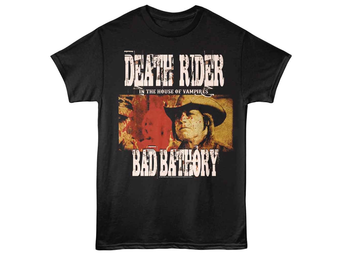Rockinstone Death Rider Bad Bathory Black T-shirt Size:m