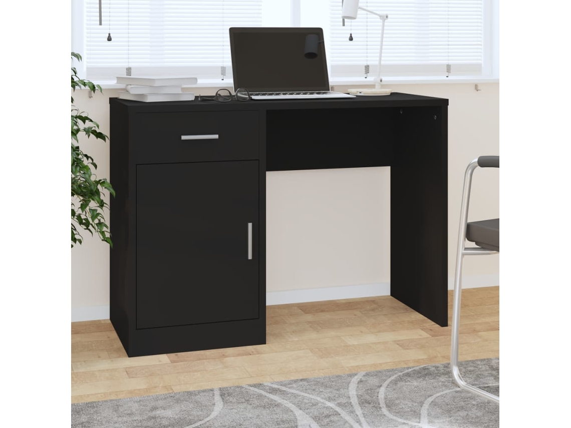 Vidaxl Secretária + Gaveta/armário 100x40x73cm Derivados Madeira Preto