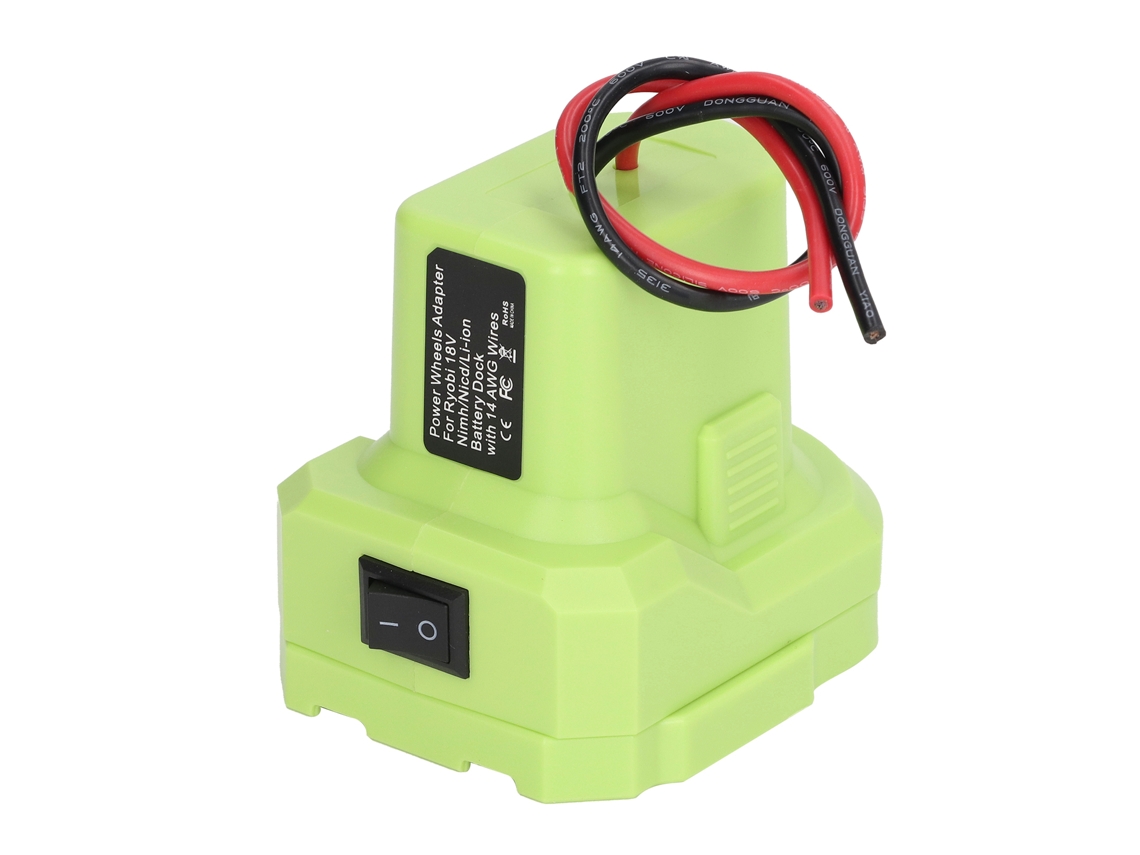 Cabo adaptador de bateria de calibre 14 com fusível isolado de 30 A para baterias de ferramentas elétricas Ryobi de 18 V.