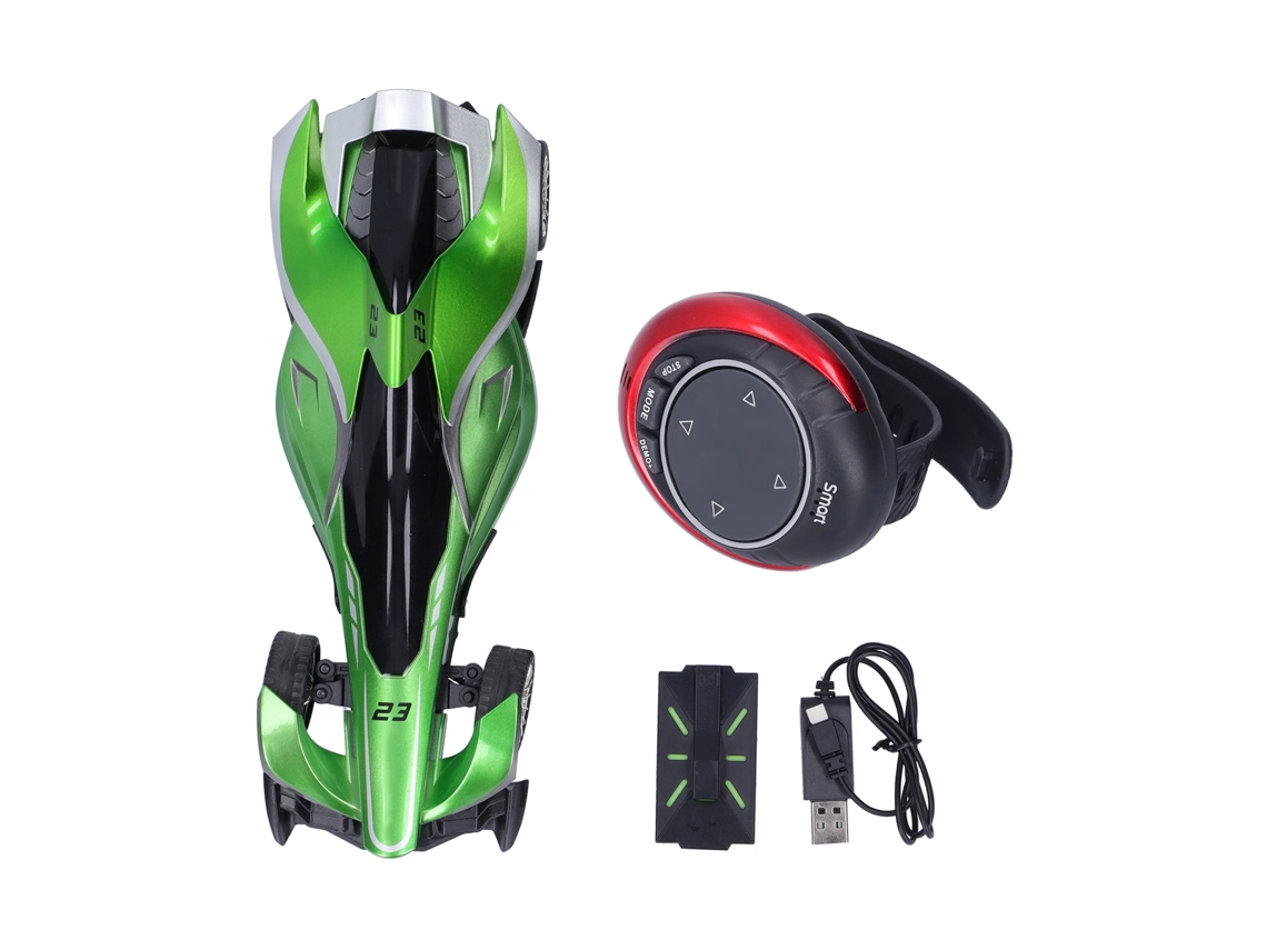 Primerox brinquedo Carro Controle Remoto por Relógio Rc com Controle de Voz Recarregável Verde