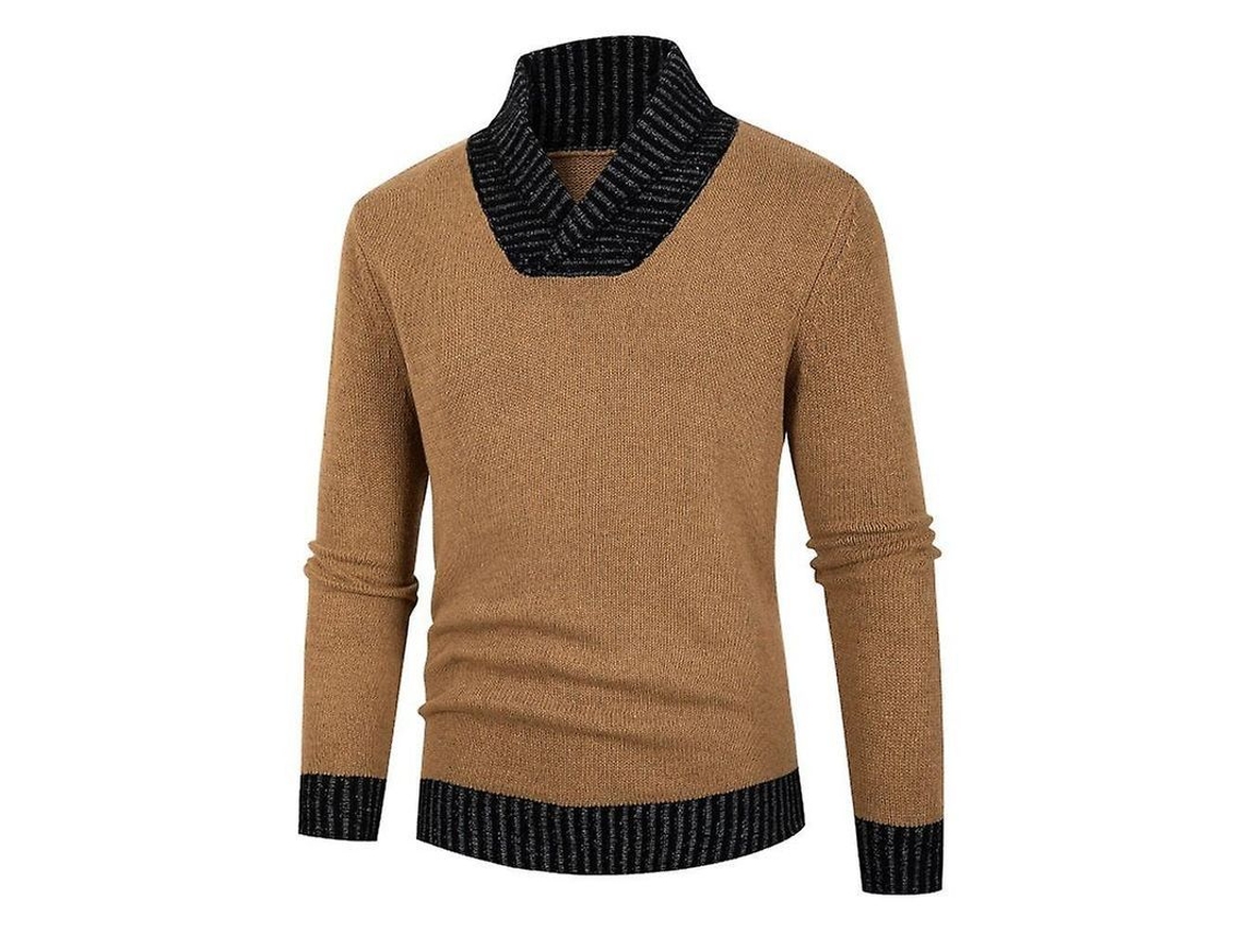 2026 jersey Casual de Manga Larga com Gola V e Blocos de Cor para Homem