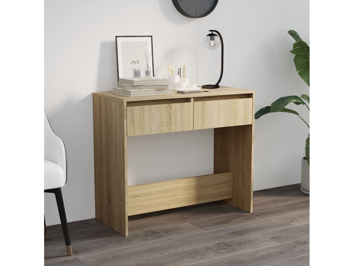 Vidaxl Mesa Consola 89x41x76,5 Cm Derivados De Madeira Carvalho Sonoma