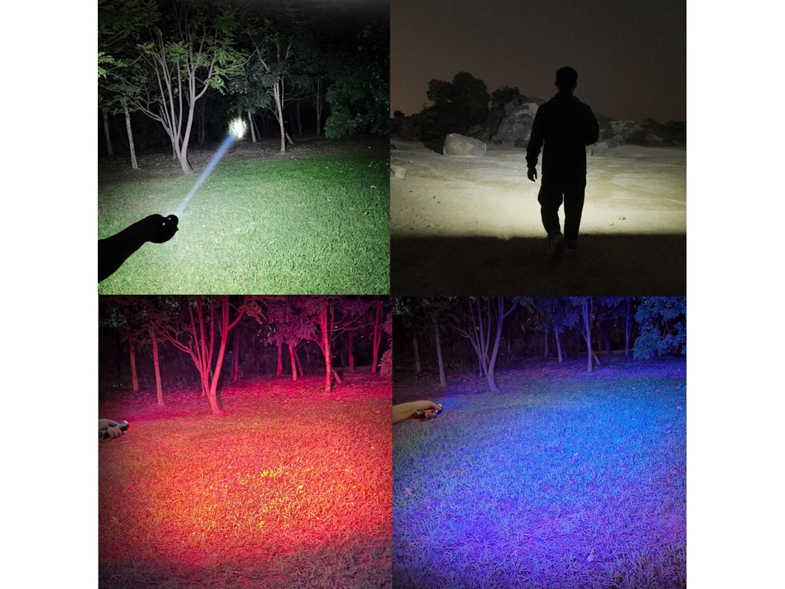 Black-astrolux Wp5 1350m Lanterna Lep Longa Distância 3 Em 1 Com Holofote Led De 1200 Lm E Luz Auxiliar Vermelha E Azul Edc Com Holofote Forte, À P