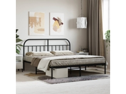 Estrutura De Cama Em Metal Com Cabeceira 180x200 Cm Preto
