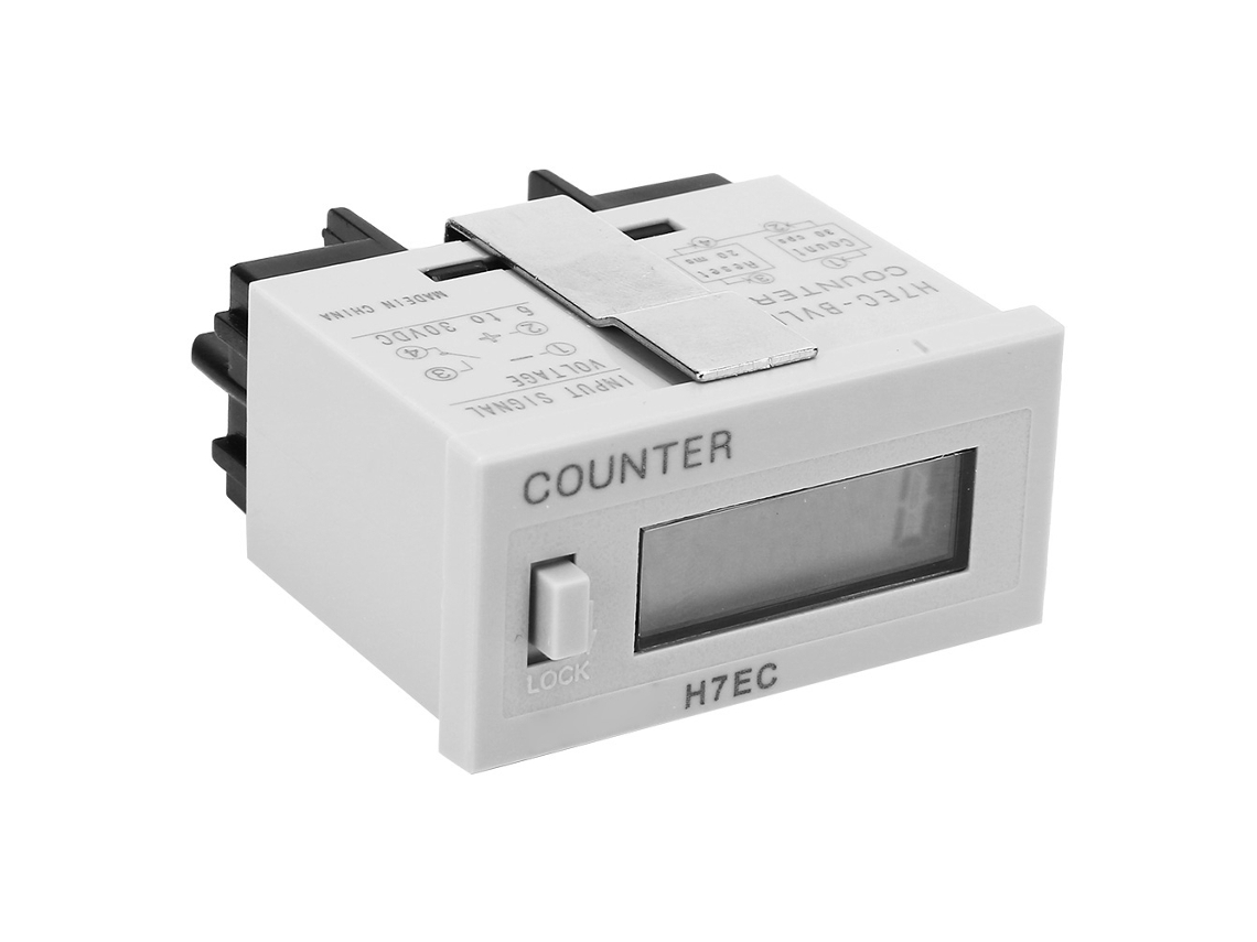 Contador Totalizador Digital com Entrada de Tensão, LCD 6 Dígitos, DC 6-30V
