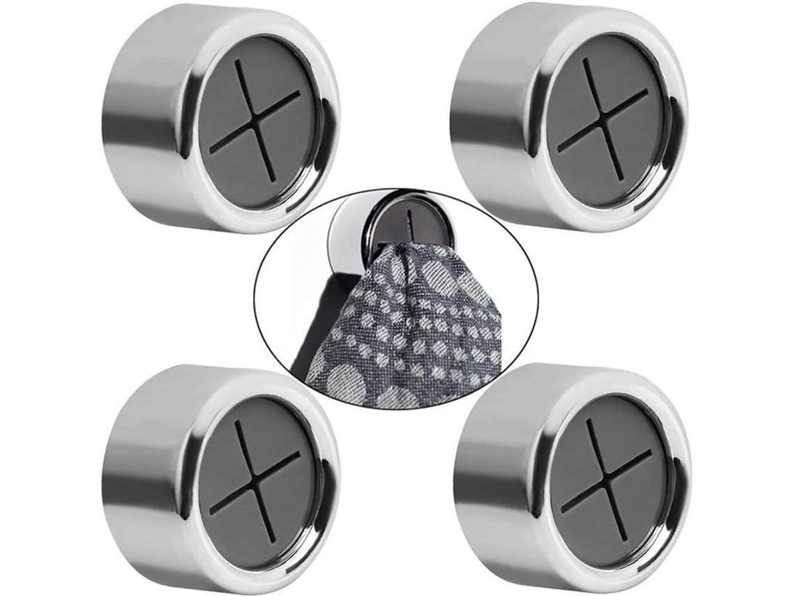 Porta Toallas Cocina Adhesivo Premium Sin Taladrar, Moderno Y Removible, 4 Unidades, Color Gris