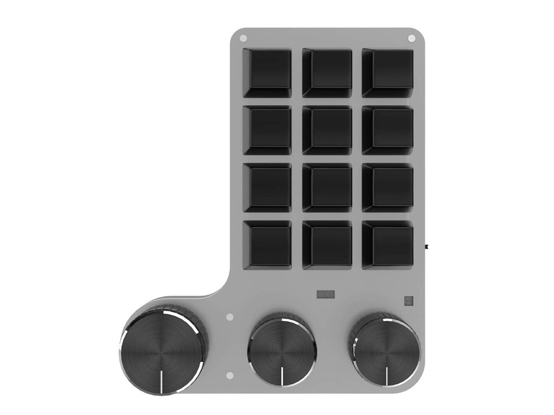 Teclado Gamer De Chave Vermelha Com 3 Botões E 12 Teclas, Modo Dual Usb+bt, Programável Para Pc