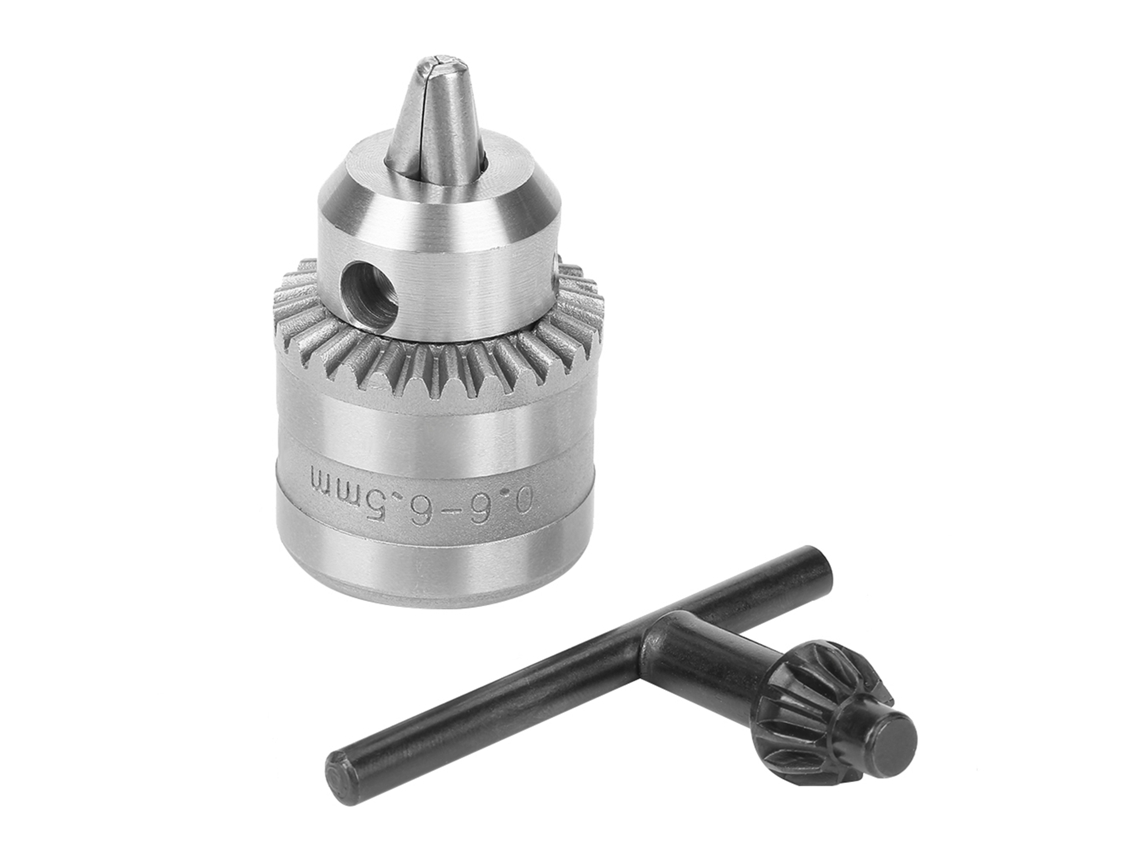 Mandril De Furadeira Tipo Chave Mini 0,6‑6mm Com Chave Para Furadeira Eléctrica (3/8‑24unf)