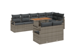 Conjunto 9 Conjunto De Sofá De Jardim Vidaxl Cinzento Vime Pe (100 X 55 X 73 Cm)