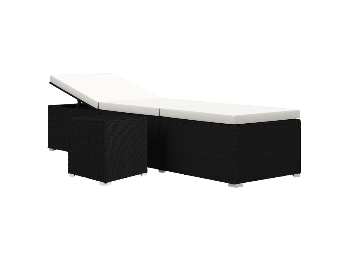 Sun Lounger, Sun Loungers Vidaxl Preto Rattan / Vime (n/a)