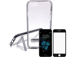 Kit Capa e Película de Vidro Temperado iPhone 5, 5s, SE Spigen Crystal Hybrid Preto