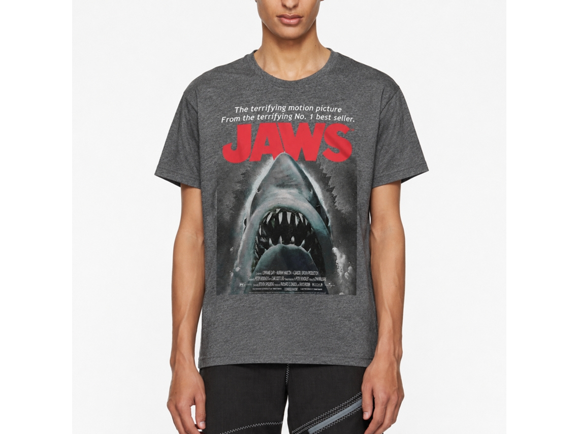 Rockinstone Jaws Movie Beware Heather Graphite Adult T-shirt Size:xxl