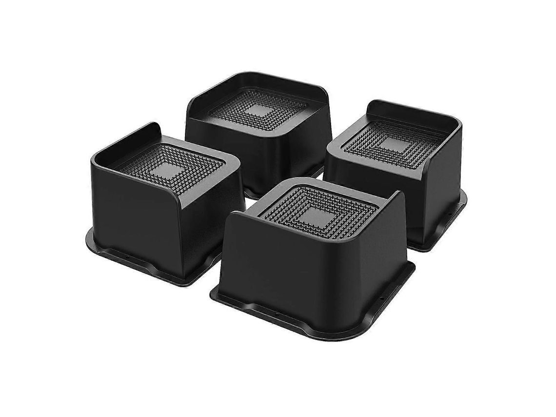 Lurelia Elevador Para Móveis, Pack Com 4, Reforçado, Em Abs, Para Cama, Sofá E Mesa, 12,2 X 12,2 Cm, Preto, Suportam Até 2268 Kg