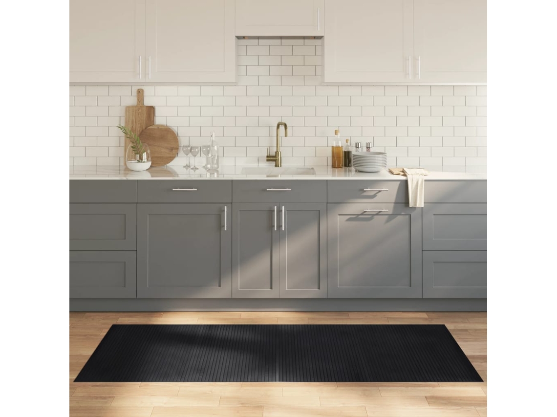 Vidaxl Tapete Retangular 80x200 Cm Bambu Preto