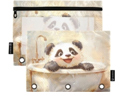 Beauty Panda Pastas Estilo Retrô Com Janela Transparente, Estojo Grande E Resistente, 3 Argolas Materiais De