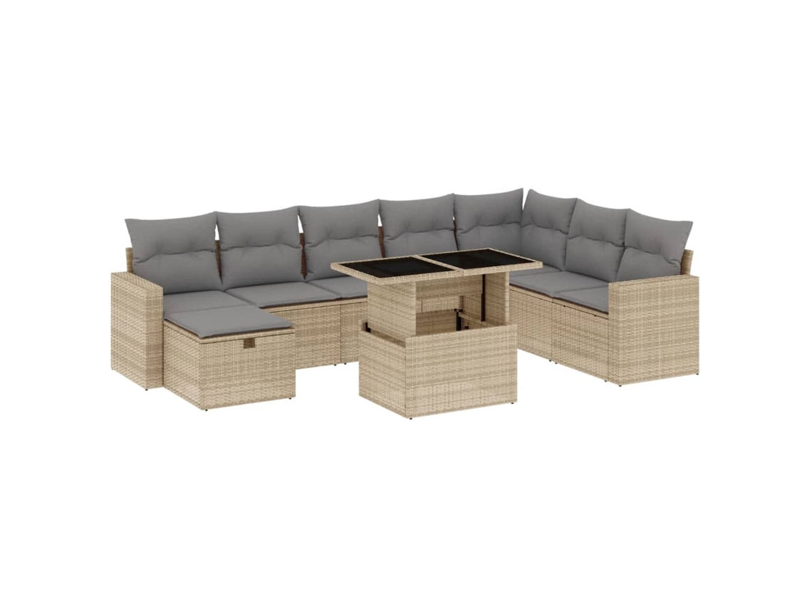 Garden Sofa Set, Garden Sofa Sets Vidaxl Bege Rattan / Vime (n/a)