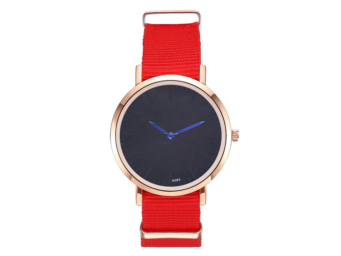 Relógio de quartzo com pulseira de nylon e lona para homens e mulheres, estilo casual.