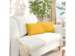 Vidaxl Travesseiros De Sofá 2 Pcs Amarelo Claro 50 X 30 Cm