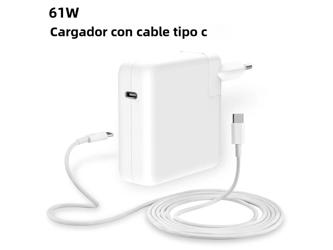 Adaptador De Alimentação Usb-c Pd (61 W, Com Cabo), Modelo De Saída Dupla Compatível Com Type-c