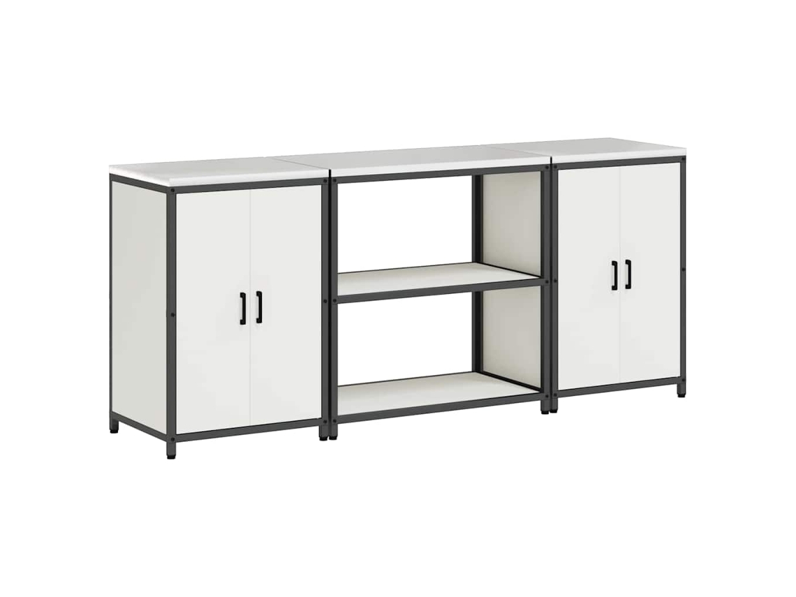 Conjunto 3 Armário De Cozinha Vidaxl Branco Aço (210 X 50 X 92 Cm)