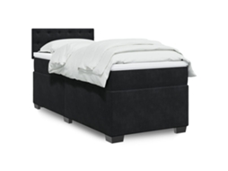 Vidaxl Cama com Molas/colchão 100x200 Cm Veludo Preto