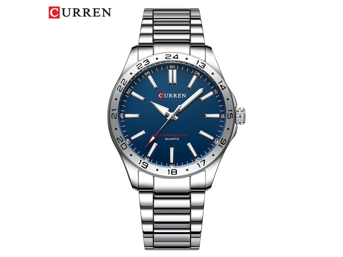 Relógio Masculino MDUG Casual com Pulseira de Aço Inoxidável e Mostrador de 24 Horas