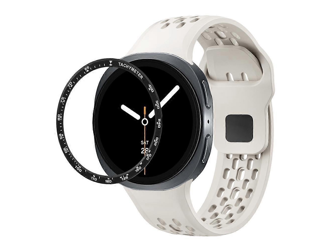 Pulseira De Silicone Preta Com Bisel Giratório E Zíper Invertido.