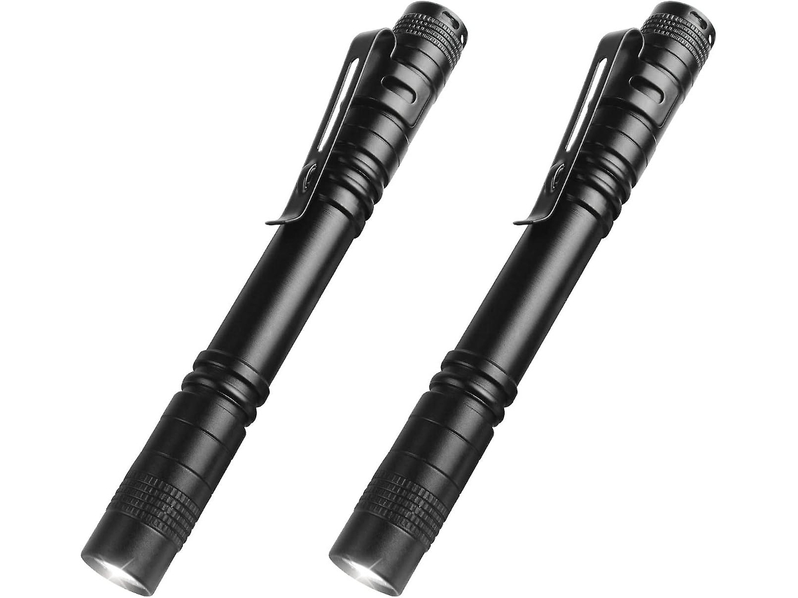 2 Lanternas Led de Alto Lúmen, Mini Portáteis em Forma de Caneta, Tochas para Camping, Trekking, Emergências e Uso Ao Ar Livre S/MARCA