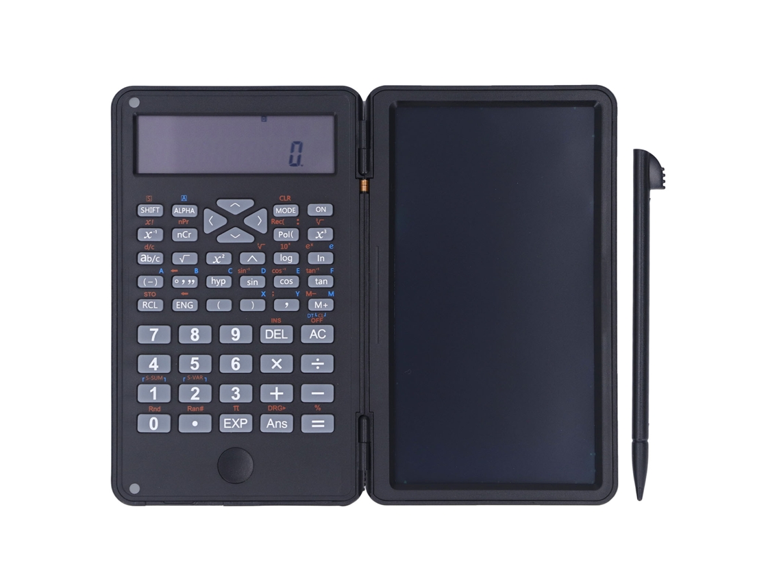 Mali calculadora Científica Multifuncional com Painel de Escrita Apagável para Escritório e Educação Preto