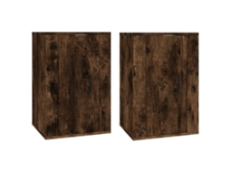 Wall-mounted Tv Cabinet Set, Wall-mounted Tv Cabinet Sets Vidaxl Marrom Madeira Processada (40 X 34.5 X 60 Cm)