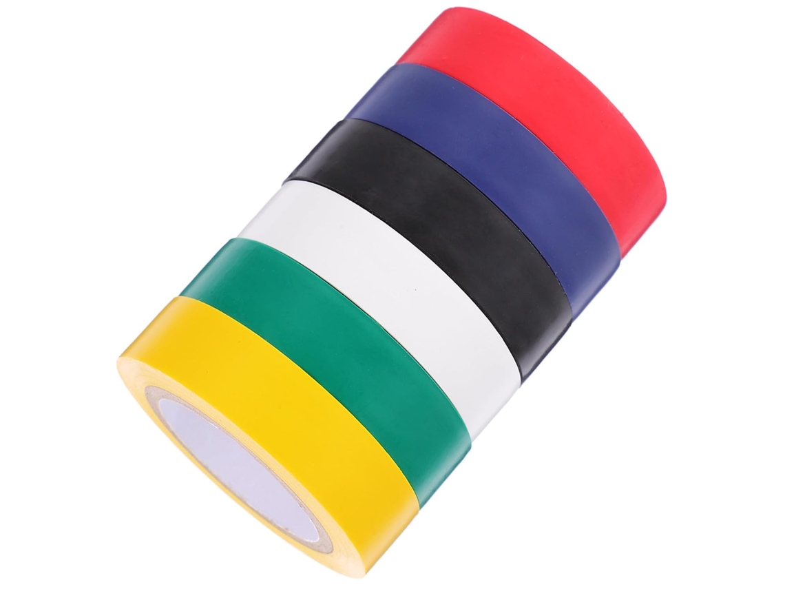 Fita Isolante Colorida Para Eletrodomésticos E Chicotes Elétricos Automotivos, Pvc Resistente Ao Calor, 6 Rolos Para Uso